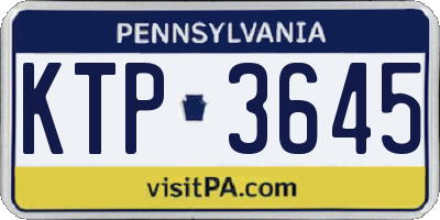 PA license plate KTP3645