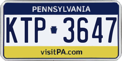 PA license plate KTP3647