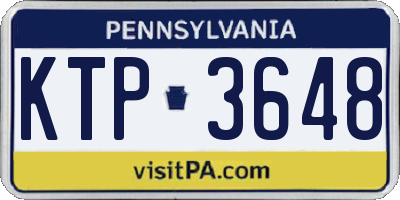 PA license plate KTP3648