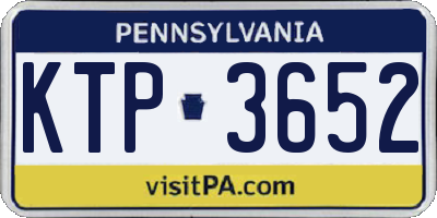 PA license plate KTP3652