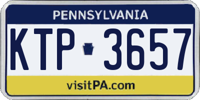 PA license plate KTP3657