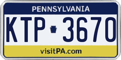 PA license plate KTP3670