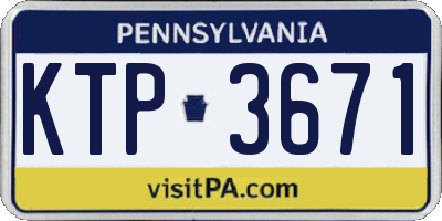 PA license plate KTP3671