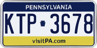 PA license plate KTP3678