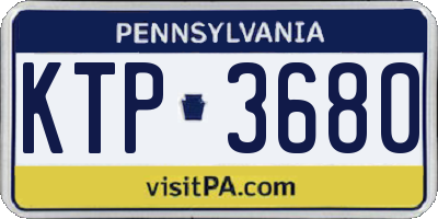 PA license plate KTP3680