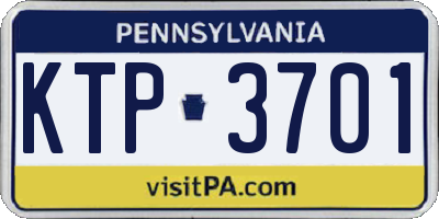 PA license plate KTP3701