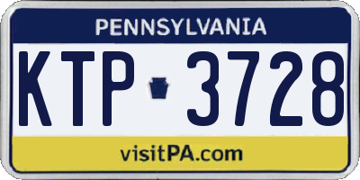 PA license plate KTP3728