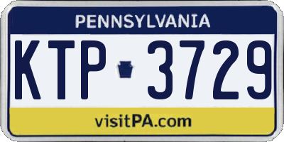 PA license plate KTP3729
