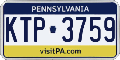 PA license plate KTP3759