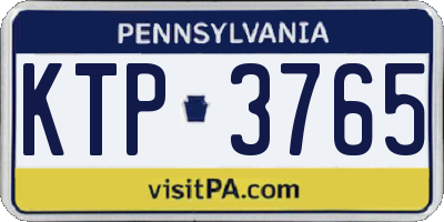 PA license plate KTP3765