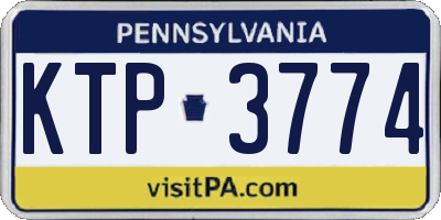 PA license plate KTP3774
