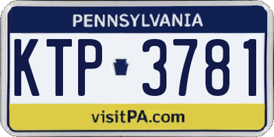 PA license plate KTP3781