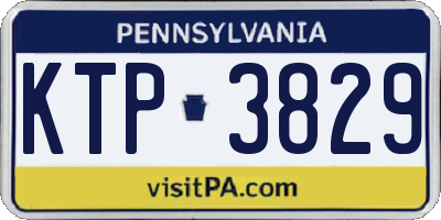 PA license plate KTP3829