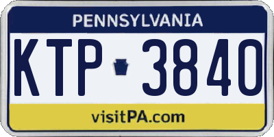 PA license plate KTP3840