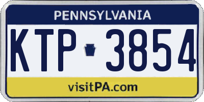 PA license plate KTP3854