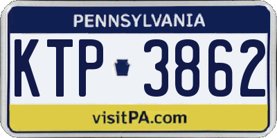 PA license plate KTP3862