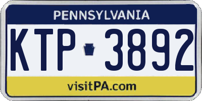 PA license plate KTP3892
