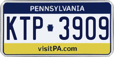 PA license plate KTP3909