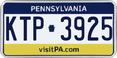 PA license plate KTP3925