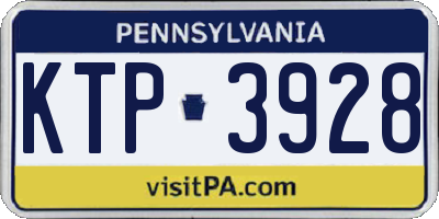 PA license plate KTP3928