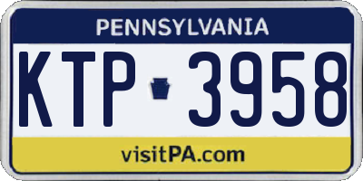 PA license plate KTP3958