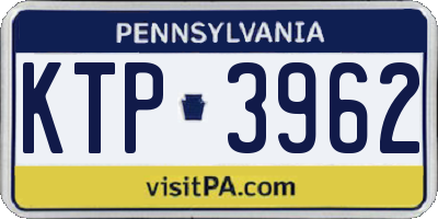 PA license plate KTP3962