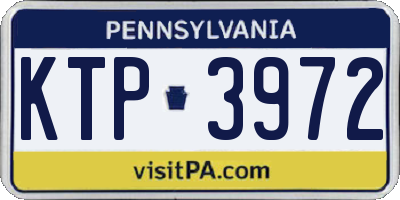 PA license plate KTP3972