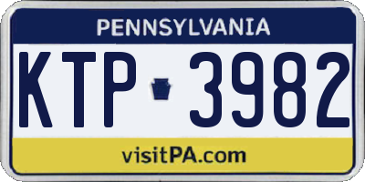 PA license plate KTP3982