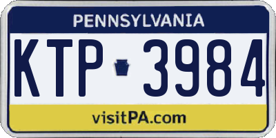PA license plate KTP3984