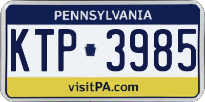 PA license plate KTP3985