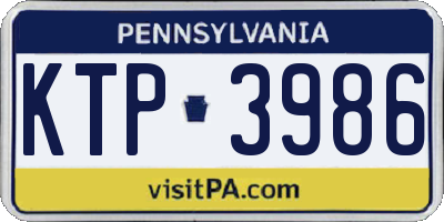 PA license plate KTP3986
