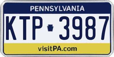 PA license plate KTP3987