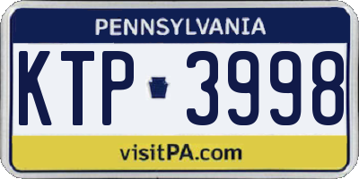 PA license plate KTP3998