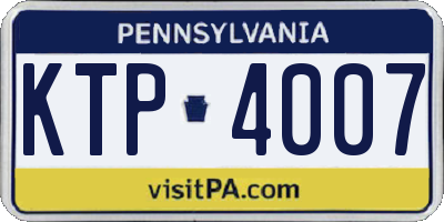 PA license plate KTP4007