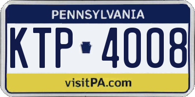 PA license plate KTP4008