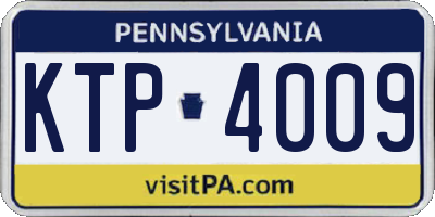 PA license plate KTP4009