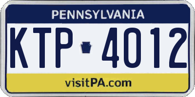 PA license plate KTP4012