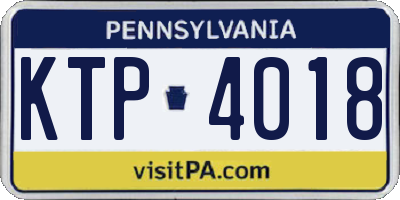 PA license plate KTP4018