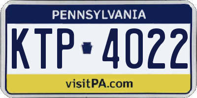 PA license plate KTP4022