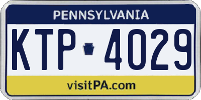 PA license plate KTP4029