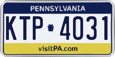 PA license plate KTP4031