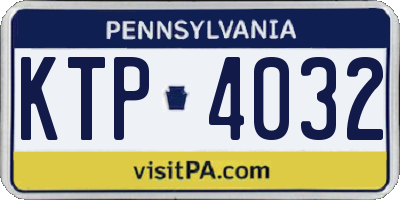 PA license plate KTP4032