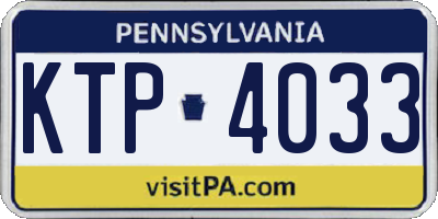 PA license plate KTP4033