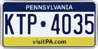 PA license plate KTP4035