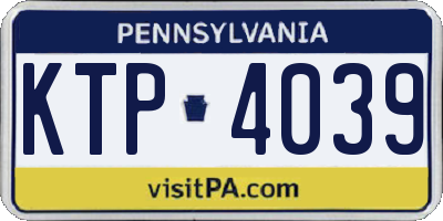 PA license plate KTP4039