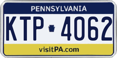 PA license plate KTP4062