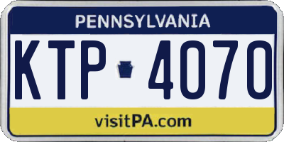 PA license plate KTP4070