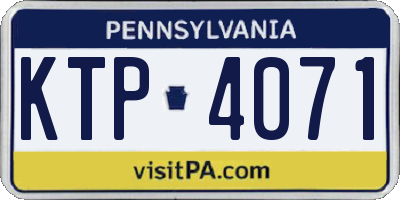 PA license plate KTP4071