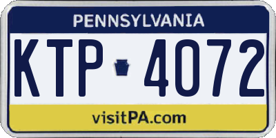 PA license plate KTP4072