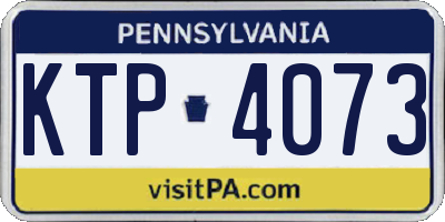 PA license plate KTP4073